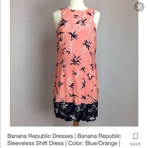 Coral and Navy Banana Republic Dress